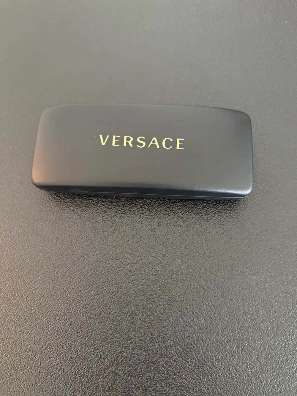 Versace Black Hard Shell Eyeglass Case with Cleaning Cloth
